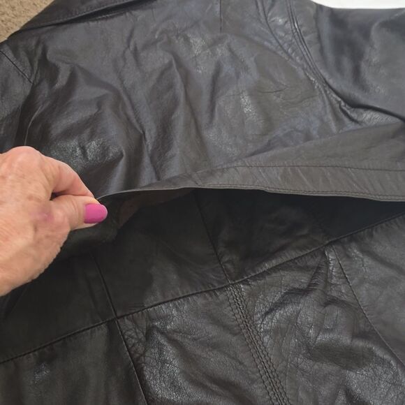 Vintage CR Mates by Domino Leather Trench Coat size 13/14 - Picture 13 of 15